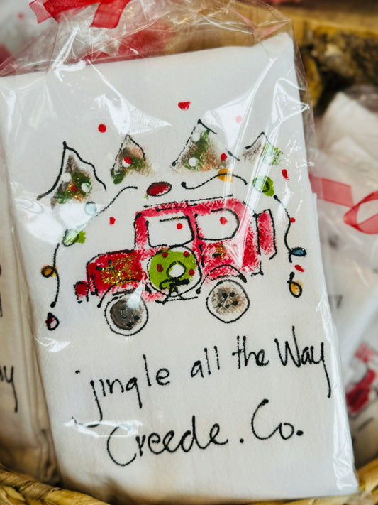 Jeep Christmas Tea Towel